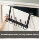 15 Hooks Over The Door Hanger Clothes Coat Jacket Rack Towel Holder - Black