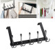 15 Hooks Over The Door Hanger Clothes Coat Jacket Rack Towel Holder - Black