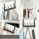 15 Hooks Over The Door Hanger Clothes Coat Jacket Rack Towel Holder - Black