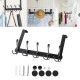 15 Hooks Over The Door Hanger Clothes Coat Jacket Rack Towel Holder - Black