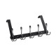 15 Hooks Over The Door Hanger Clothes Coat Jacket Rack Towel Holder - Black