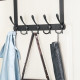 15 Hooks Over The Door Hanger Clothes Coat Jacket Rack Towel Holder - Black