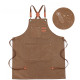 Waxed Canvas Apron for Woodworking Chef Workshop Unisex - Brown