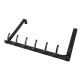 7 Hooks Over The Door Hook Hanger Coat Rack for Clothes Hat Towel - Black