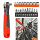 Right Angle Magnetic Screwdriver Mini Ratchet Wrench Drive High Torque Offset with Screwdriver Bits Set