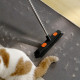 Rubber Broom Carpet Rake Fur Remover Broom with Squeegee for Pet Hair Removal - Black+Orange