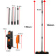 Rubber Broom Carpet Rake Fur Remover Broom with Squeegee for Pet Hair Removal - Black+Orange