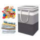 2 Pack Laundry Basket Folding Hamper Bag Storage Bin with Handle - Grey+Black