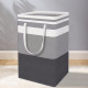 2 Pack Laundry Basket Folding Hamper Bag Storage Bin with Handle - Grey+Black