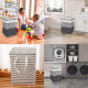 2 Pack Laundry Basket Folding Hamper Bag Storage Bin with Handle - Grey+White