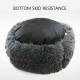 Cat Puppy Calming Plush Cushion Round Pet Bed without Zippers and Non-removable - Deep Grey Diameter 80cm