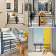 Retractable Pet Small Dog Safety Gate Baby Barrier Door Stair Fence Guard for Indoor - Black