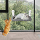 Cat Window Hammock Cordless Folding Cat Window Perch with 4 Suction Cups Sturdy Frame for Glass Windows and Interior Walls