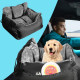 Dog Car Seat Plush Cosy Pet Car Booster Seat for Small Dogs and Cats with Storage Pocket and Safety Leash - Black