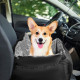 Dog Car Seat Plush Cosy Pet Car Booster Seat for Small Dogs and Cats with Storage Pocket and Safety Leash - Black