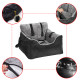 Dog Car Seat Plush Cosy Pet Car Booster Seat for Small Dogs and Cats with Storage Pocket and Safety Leash - Black