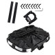 Oxford Cloth Bike Basket Detachable Bicycle Front Canvas Basket Pet Carrier Bag with Aluminum Alloy Frame - Black