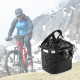 Oxford Cloth Bike Basket Detachable Bicycle Front Canvas Basket Pet Carrier Bag with Aluminum Alloy Frame - Black