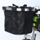 Oxford Cloth Bike Basket Detachable Bicycle Front Canvas Basket Pet Carrier Bag with Aluminum Alloy Frame - Black