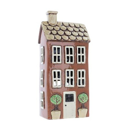 Tall House With Double Tree Feature Red Brick Village Pottery