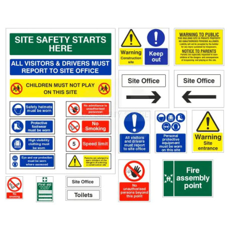 30-Pack Essential Construction Site Safety Signs