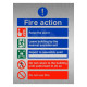 5 Point Brushed Aluminium Fire Action Notice - Do Not Use Lifts