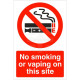 No Smoking Or Vaping On This Site Sign