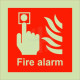 Photoluminescent Fire Alarm Sign - Square