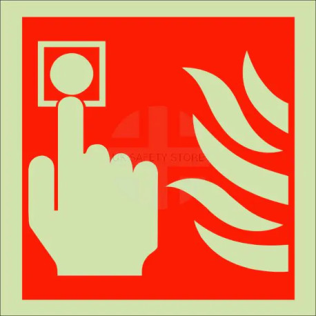 Photoluminescent Fire Alarm Symbol Sign - Square