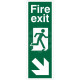 Portrait Fire Exit Arrow Down Right Sign