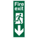 Portrait Fire Exit Arrow Down Sign