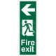 Portrait Fire Exit Arrow Left Sign