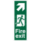 Portrait Fire Exit Arrow Up Right Sign