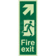 Portrait Fire Exit Arrow Up Right Sign