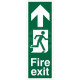 Portrait Fire Exit Arrow Up Sign