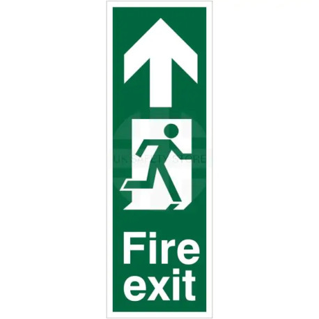 Portrait Fire Exit Arrow Up Sign