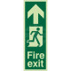 Portrait Fire Exit Arrow Up Sign