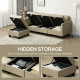 &#039;L&#039; Shape Modular Sofa, with Storage - Light Brown