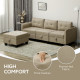 &#039;L&#039; Shape Modular Sofa, with Storage - Light Brown