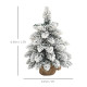 1.5ft Mini Artificial Christmas Trees with Lights Set of 2, Snow Flocked Tabletop Christmas Trees with Base, Battery Operated, D