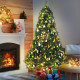 1.8m 6ft Pre-Lit Artificial Christmas Tree 200 LED Xmas Tree Holiday Décor with Decorative Balls Ornament Metal Stand