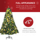 1.8m 6ft Pre-Lit Artificial Christmas Tree 200 LED Xmas Tree Holiday Décor with Decorative Balls Ornament Metal Stand