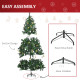 1.8m 6ft Pre-Lit Artificial Christmas Tree 200 LED Xmas Tree Holiday Décor with Decorative Balls Ornament Metal Stand