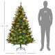 1.8m 6ft Pre-Lit Christmas Tree Artificial Spruce Xmas Tree Warm White LED Holiday Décor with Metal Stand