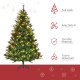 1.8m 6ft Pre-Lit Christmas Tree Artificial Spruce Xmas Tree Warm White LED Holiday Décor with Metal Stand