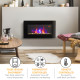 1000W/2000W Electric Wall Fireplace w/ LED Flame Effect Timer Remote Sleek Stylish Safe Home Heating 20-25㎡