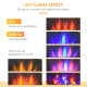 1000W/2000W Electric Wall Fireplace w/ LED Flame Effect Timer Remote Sleek Stylish Safe Home Heating 20-25㎡