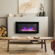 1000W/2000W LED Electric Fireplace w/ Automatic Function Remote Faux Flame Wall Home Heater Backlight Timer Sleek Stylish