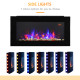 1000W/2000W LED Electric Fireplace w/ Automatic Function Remote Faux Flame Wall Home Heater Backlight Timer Sleek Stylish