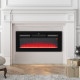 102cm Electric Fireplace, 2000W Recessed and Wall Mounted Electric Fire with Remote Control, 9 Flame Colour and Crystal, Black